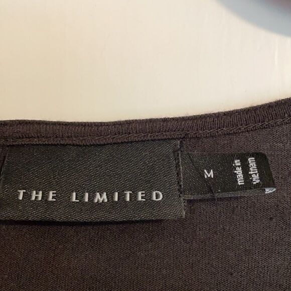 The Limited soft wrap V-neck very dark brown short sleeve top M - Picture 5 of 7
